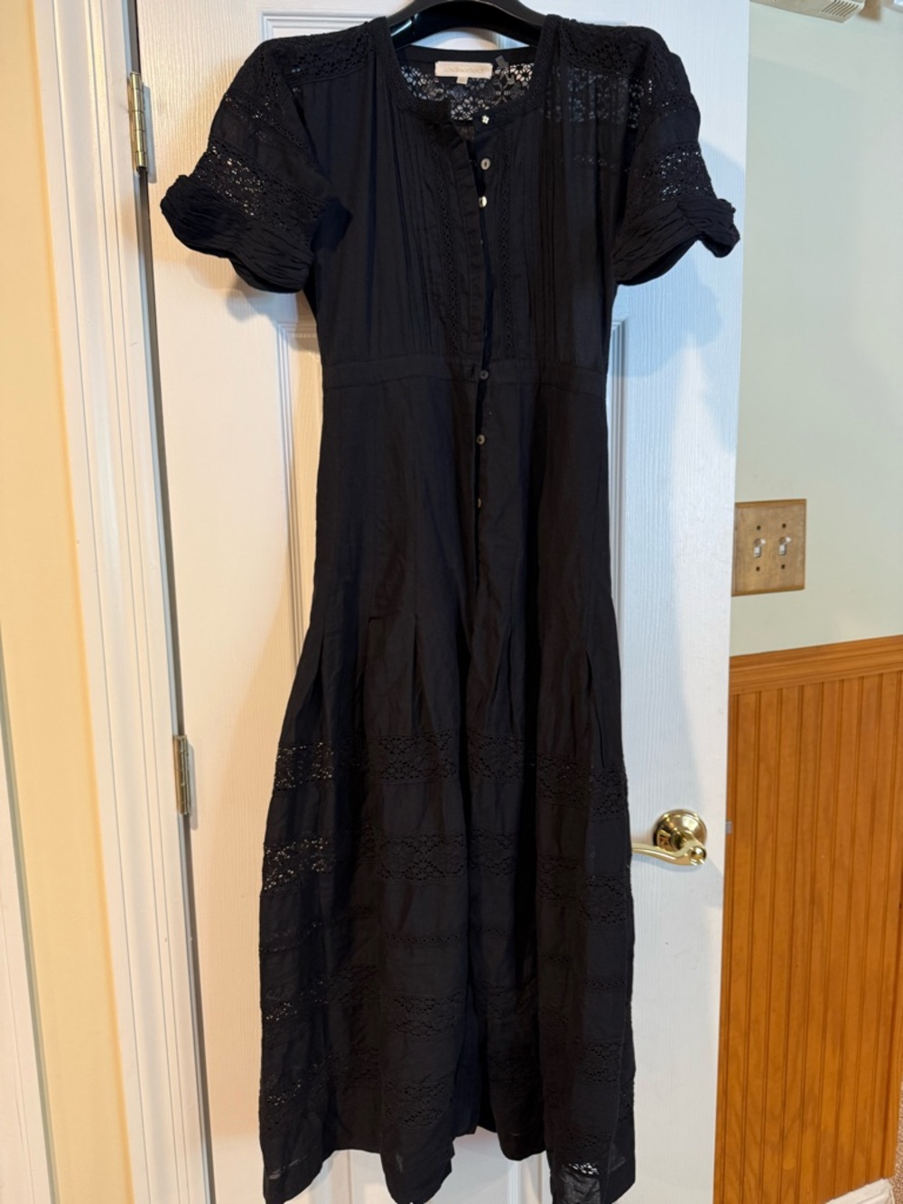 Love Shack Fancy black Edie midi dress new - Picture 4 of 4